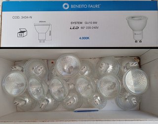 18 Bombillas LED GU10 8W 4000K Benito Faure