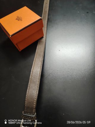 Pulsera Hermes Behapi Doble Tour Marrón Cuero