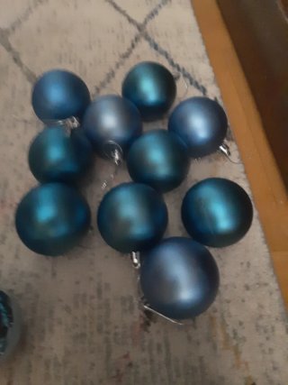Bolas de Navidad Azules y Blancas
