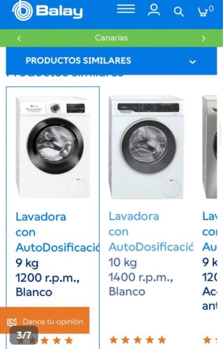 Lavadora Balay Autodosificación 9 kg