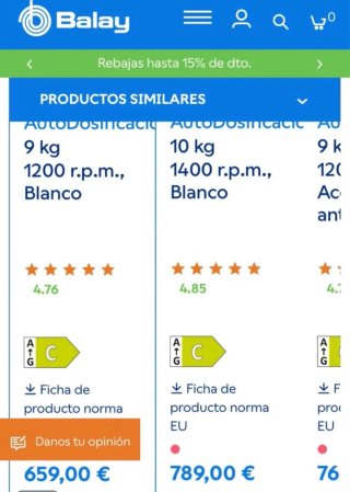 Lavadora Balay Autodosificación 9 kg