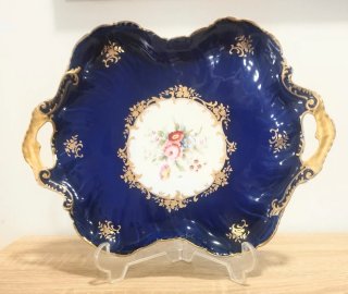 Porcelana Fina CAPEANS Esmaltada en Cobalto y Oro
