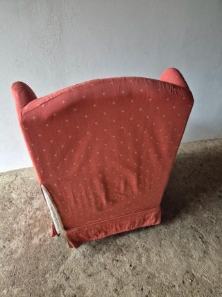 Sillón individual tela rosa