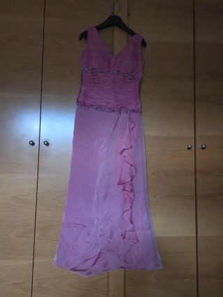 Vestido fiesta/madrina rosa drapeado
