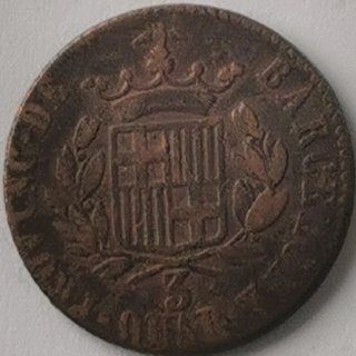 Moneda 3 Quar 1823 Barcelona