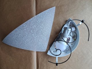 Coppia Applique Vetro Satinato con Decorazioni