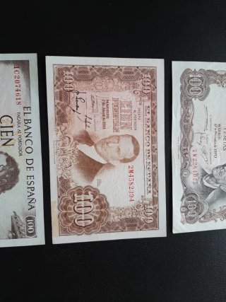 BILLETES ESPAÑOLES DE 100 PESETAS