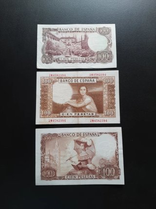 BILLETES ESPAÑOLES DE 100 PESETAS