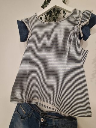 Lote Bermuda y Camiseta Rayas