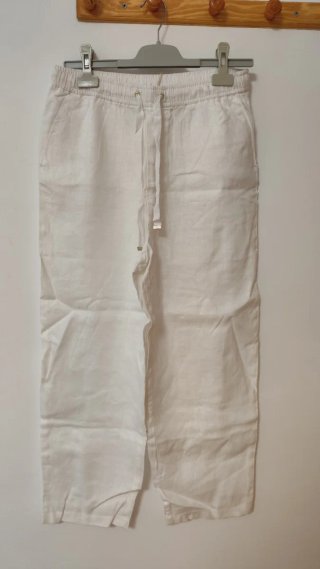 Pantalón lino blanco Mango Talla M