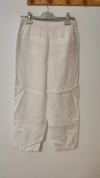 Pantalón lino blanco Mango Talla M