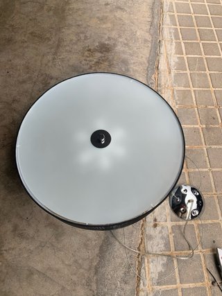 Lámpara de techo salón tela y metal