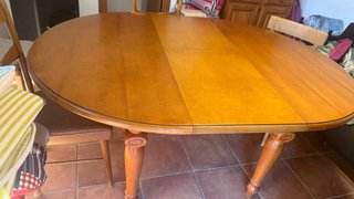 Mesa de comedor extensible de madera