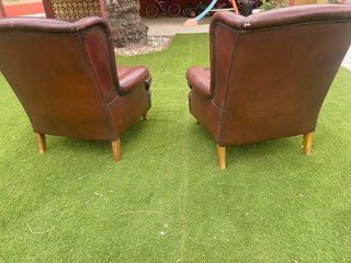 2 Sillones de Piel Marrón