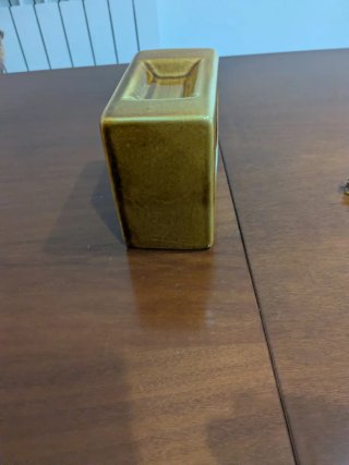 Porta candele in ceramica color oro