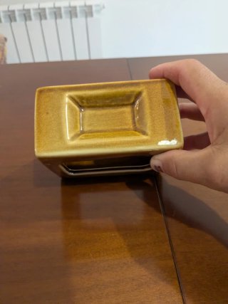 Porta candele in ceramica color oro