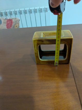 Porta candele in ceramica color oro