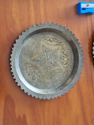 Juego de 4 posavasos de latón. Antiguos. Marruecos