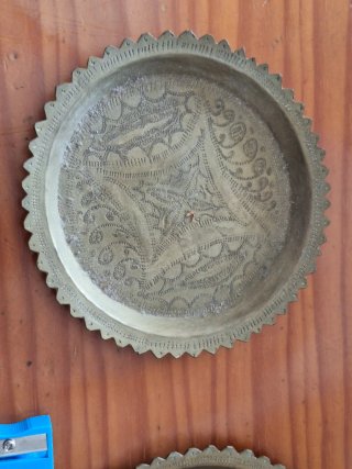 Juego de 4 posavasos de latón. Antiguos. Marruecos