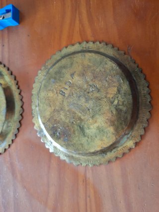 Juego de 4 posavasos de latón. Antiguos. Marruecos