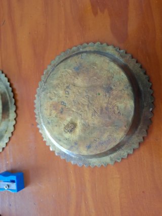 Juego de 4 posavasos de latón. Antiguos. Marruecos