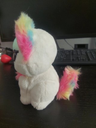 Peluche Gato Blanco Corazón Brillante WISH