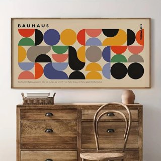 Stampa Bauhaus Mosaico Geometrico Weimar 1919