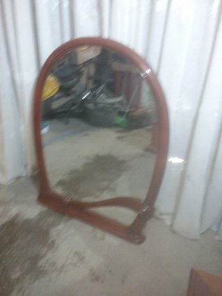 Espejo antiguo madera y cristal