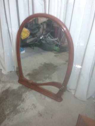 Espejo antiguo madera y cristal