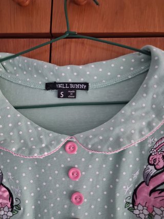 Vestido corto Hell Bunny color verde con flamencos