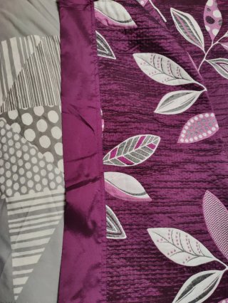 Colcha Matrimonio reversible Morada y Blanca