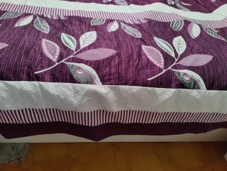 Colcha Matrimonio reversible Morada y Blanca