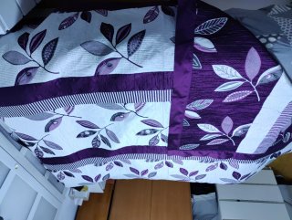 Colcha Matrimonio reversible Morada y Blanca