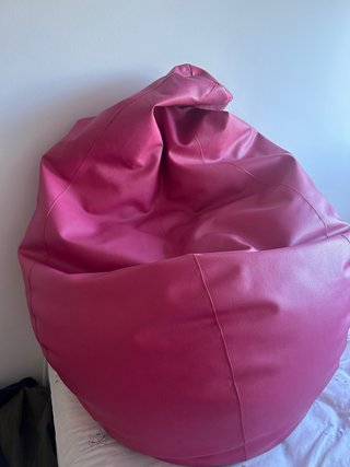 Puff Gigante Rosa Piel Sintética