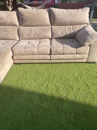 Sofá modular beige 4 plazas chaise longue