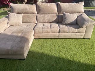 Sofá modular beige 4 plazas chaise longue