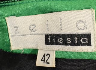 Vestido fiesta verde esmeralda y negro T42