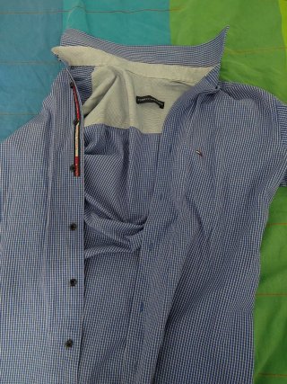 Camisa Tommy Hilfiger a cuadros azul y blanco