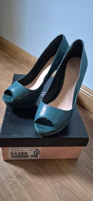 Zapatos tacón Marypaz verde botella T38