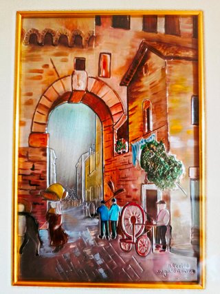 Quadro Roma Sparita Argento Inciso