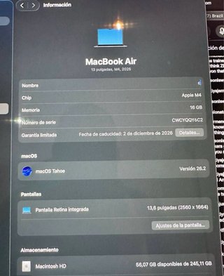Macbook Air M4 2025 Plata