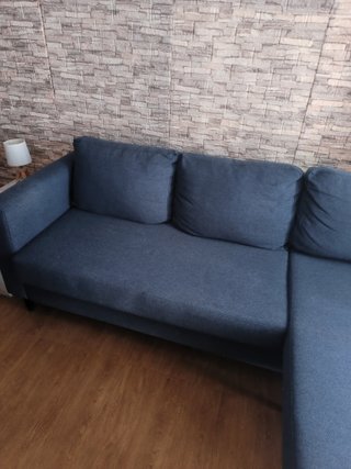 SOFA CHAISELONG AZUL TRES PLAZAS