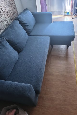 SOFA CHAISELONG AZUL TRES PLAZAS