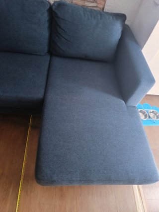 SOFA CHAISELONG AZUL TRES PLAZAS