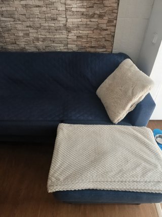SOFA CHAISELONG AZUL TRES PLAZAS