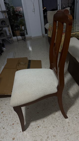 Juego 6 Sillas Comedor Madera Tapizadas