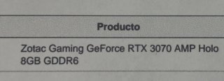 Tarjeta Gráfica Zotac GeForce RTX 3070