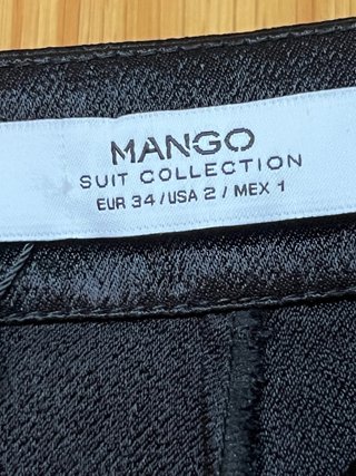 Falda pantalón Mango negra talla 34