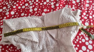 Vestido largo encaje beige talla M,nuevo
