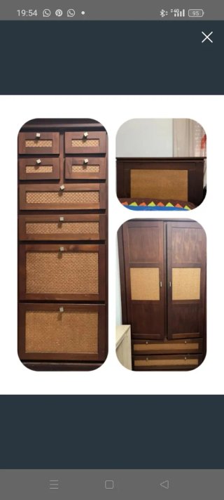 Armario, Cama y Cajonera de Madera